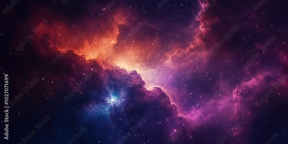 Vibrant Cosmic Nebula A Colorful Journey Through the Galaxy Under a Starry Night Sky Vibrant Cosmic Nebula A Colorful Journey Through the Galaxy Under a Starry Night Sky