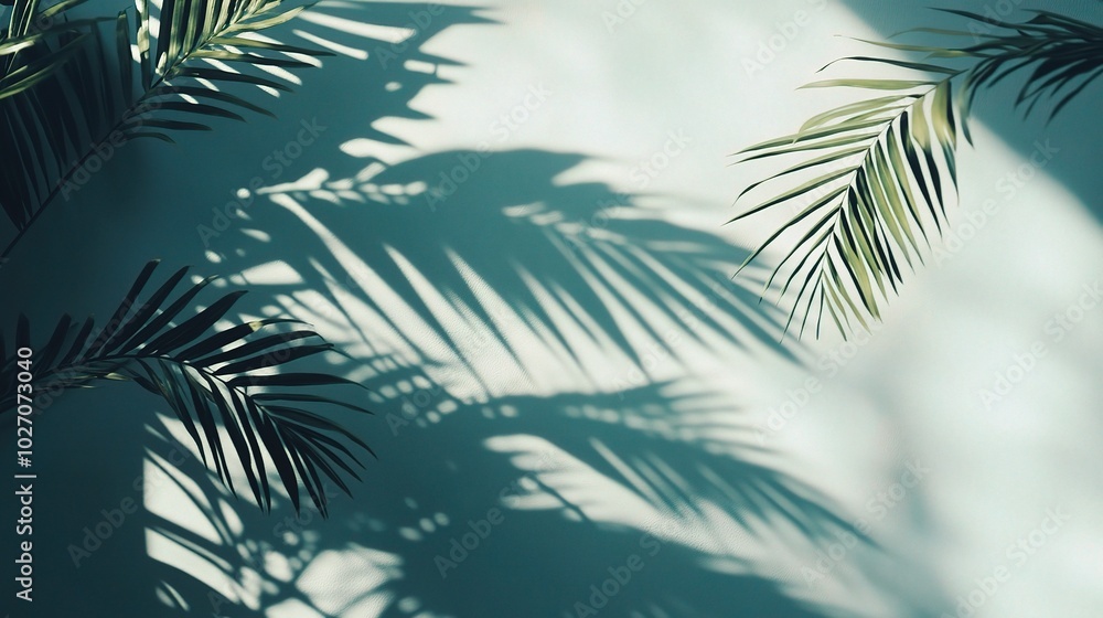 Lush Shadow Play on Light Green Wall Lush Shadow Play on Light Green Wall