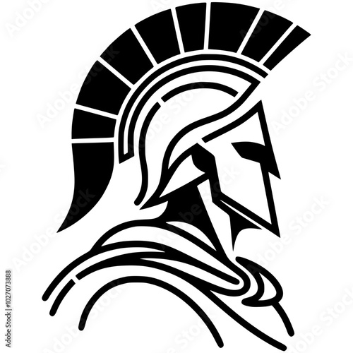 Spartan portrait silhouette