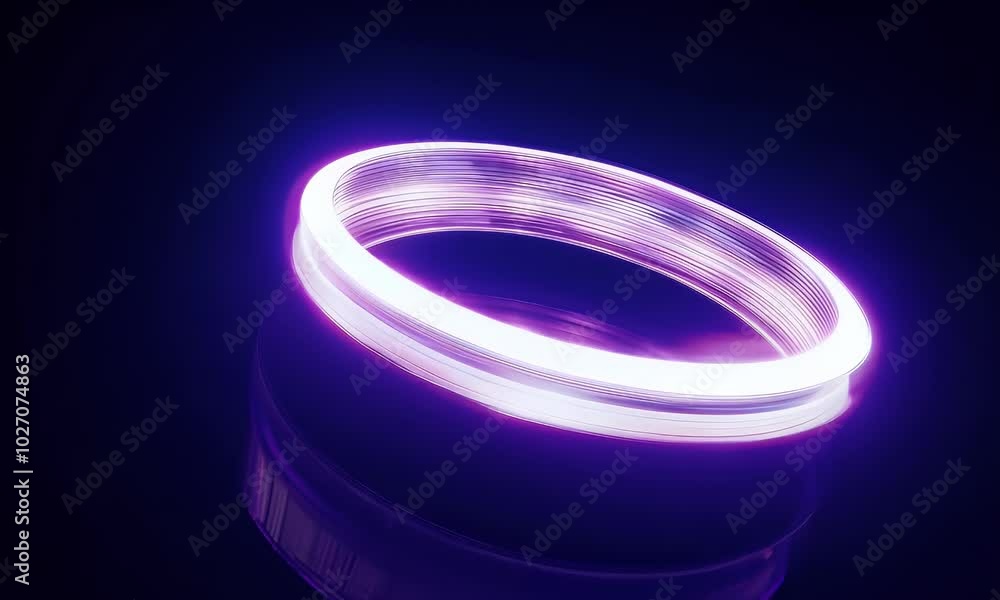 Futuristic ring with neon glow and rhythmic pulses. Futuristic ring with neon glow and rhythmic pulses.