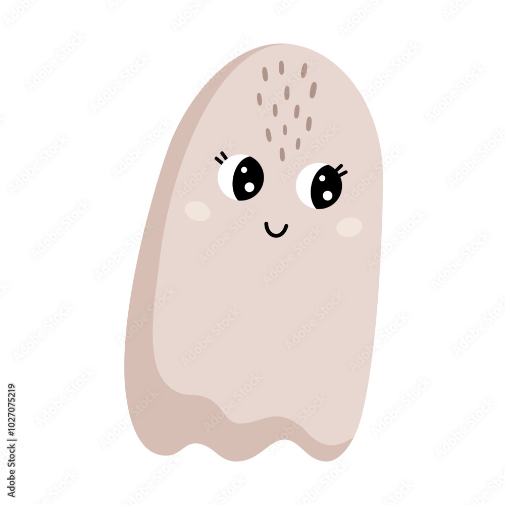 Halloween ghost clipart. Cute Halloween character. Hand drawn vector illustration in flat style Halloween ghost clipart. Cute Halloween character. Hand drawn vector illustration in flat style