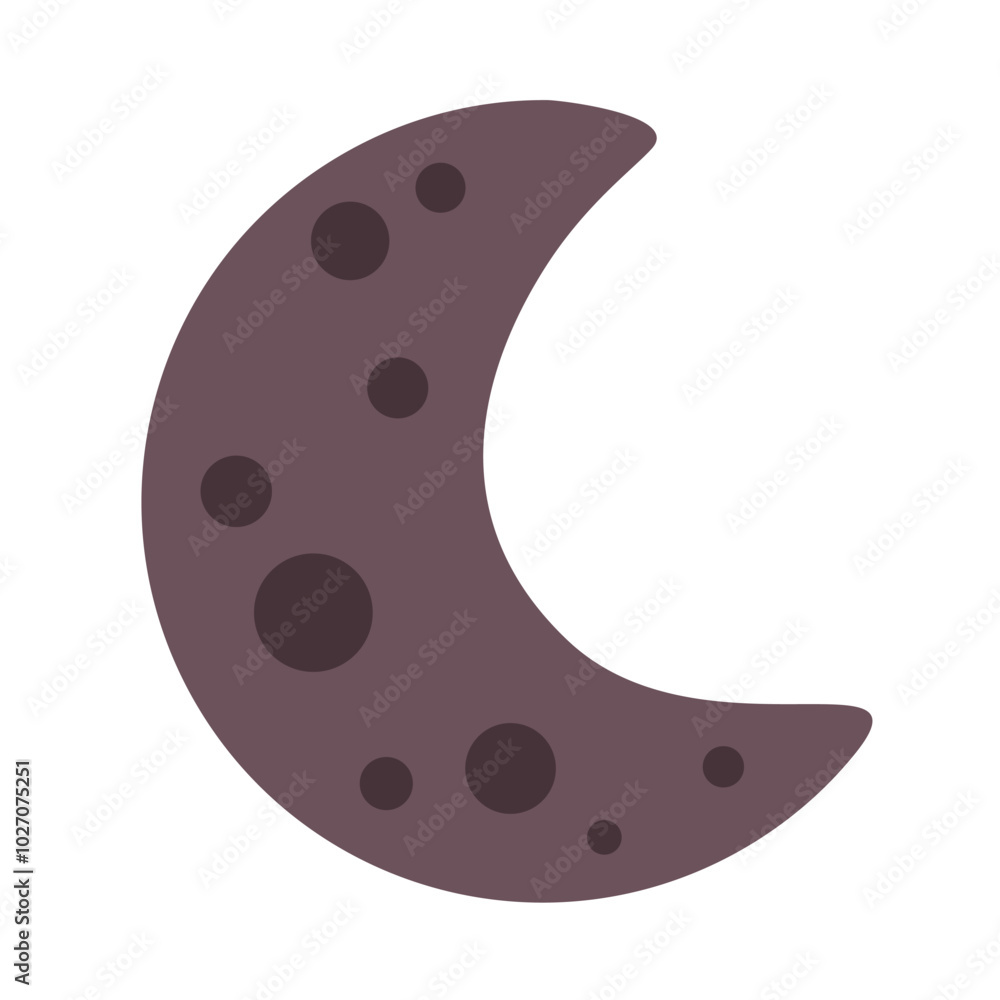 Spooky moon clipart. Cute Halloween night element. Vector illustration in flat style Spooky moon clipart. Cute Halloween night element. Vector illustration in flat style