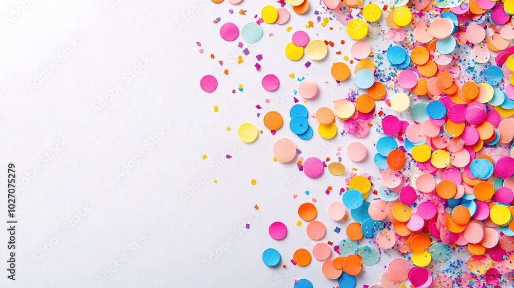 Colorful Confetti on White Background