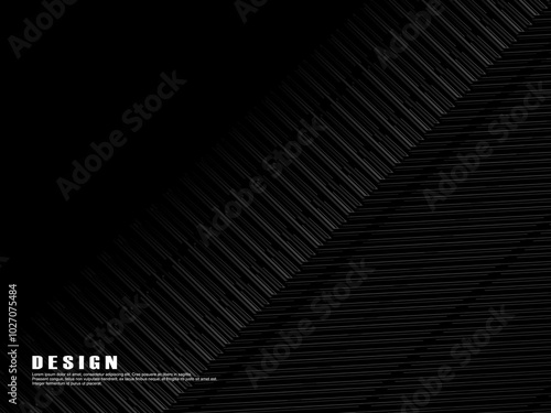 Black abstract geometric background. Modern shape concept. Black gradient lines poola background. photo