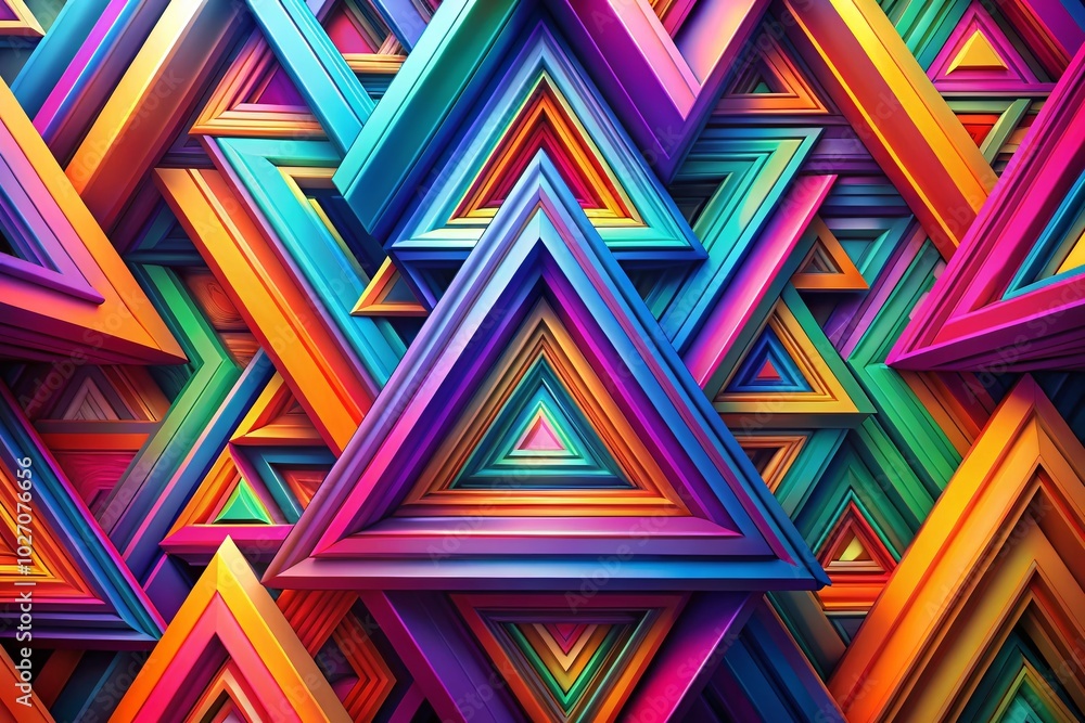 Vibrant 3D Abstract Pattern of Interlocking Triangles for Modern Design Vibrant 3D Abstract Pattern of Interlocking Triangles for Modern Design