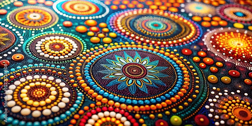 Vibrant Aboriginal Australians Dot Art with Bokeh Effect for Stunning Visual Appeal Vibrant Aboriginal Australians Dot Art with Bokeh Effect for Stunning Visual Appeal