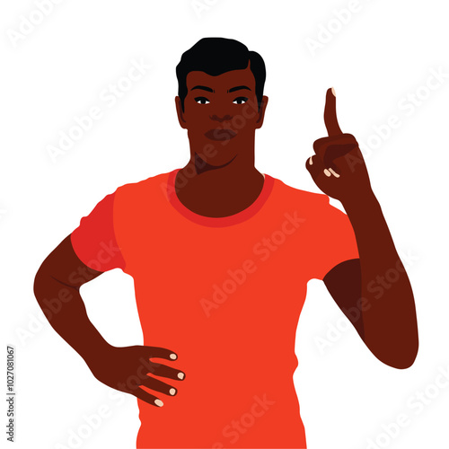 Stylish black man in elegant art style vector