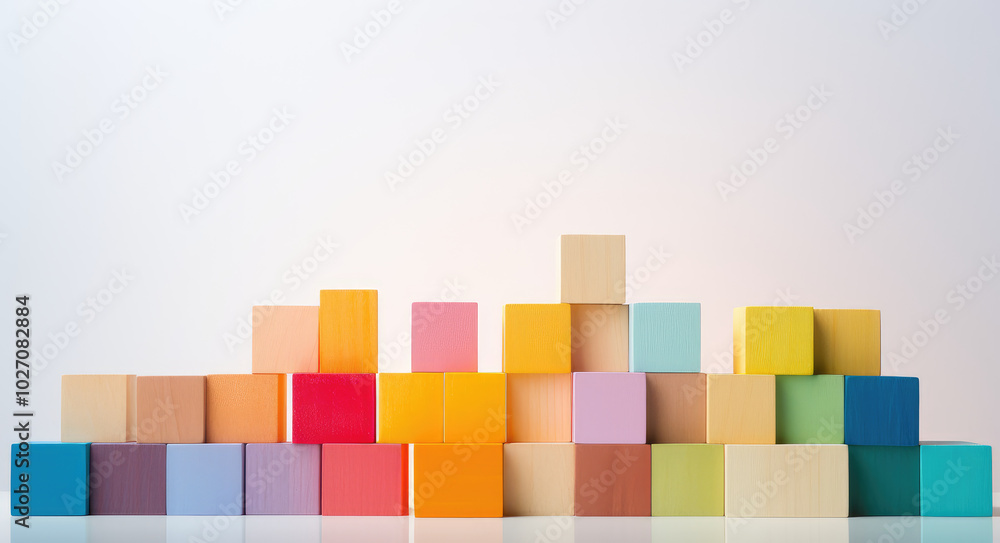 Colorful Building Blocks on Gradient Background Colorful Building Blocks on Gradient Background
