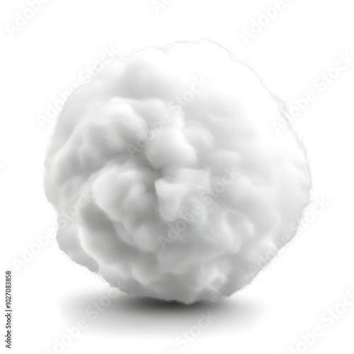 White Cotton Ball Isolated on White