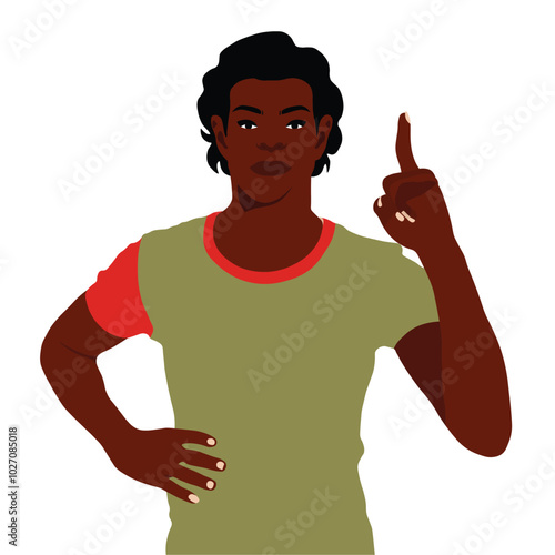 Handsome black man in elegant art style vector