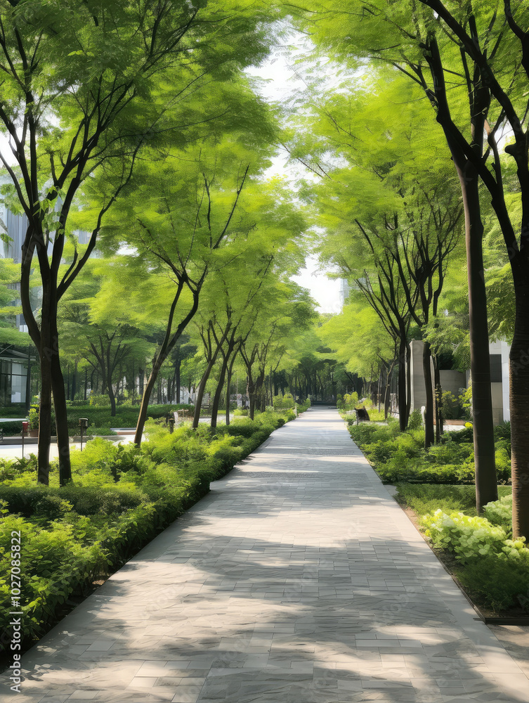 Serene Park Avenue Amidst Urban Sprawl Serene Park Avenue Amidst Urban Sprawl