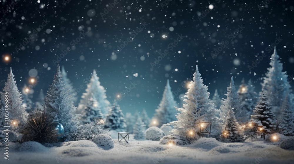 Christmas background, snowfall at night wallpaper. Generative ai Christmas background, snowfall at night wallpaper. Generative ai