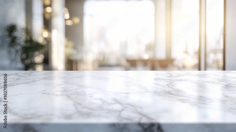 Bright and Elegant Marble Tabletop in Modern Setting Bright and Elegant Marble Tabletop in Modern Setting
