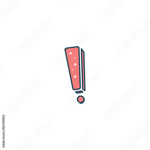 Exclamation mark icon vector. Yellow filled black line symbol