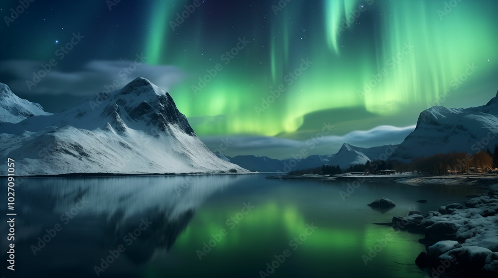 Stunning aurora borealis lights up the night sky with vibrant colors background. Generative ai Stunning aurora borealis lights up the night sky with vibrant colors background. Generative ai