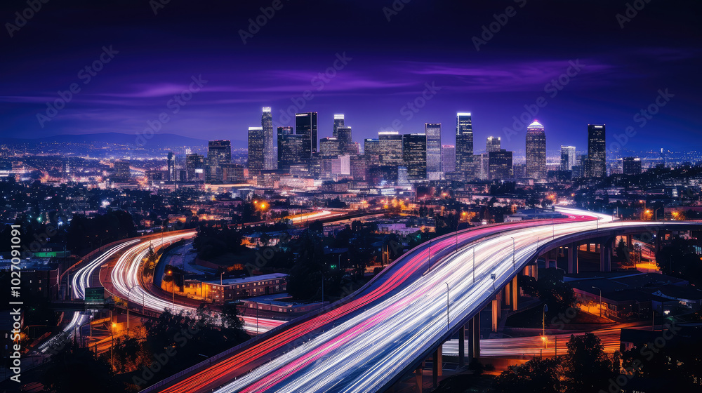 Urban Pulse: City Lights and Nighttime Traffic