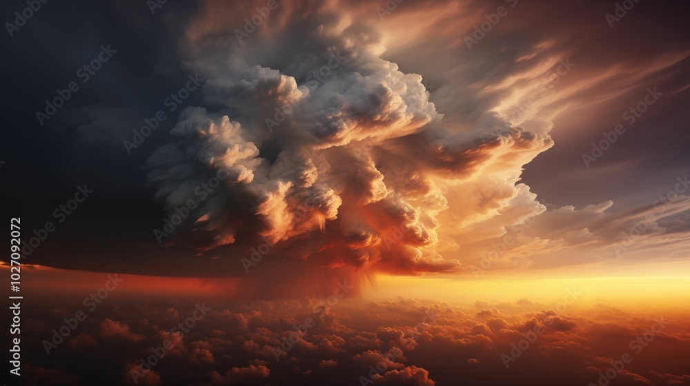 Naklejka premium A beautiful shot of a clouds background. Generative ai