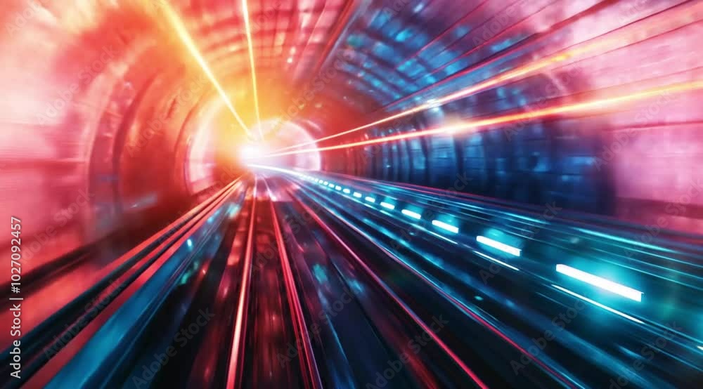 Scene of a tunnel with speed lights, Camera slow motion with different angles Scene of a tunnel with speed lights, Camera slow motion with different angles