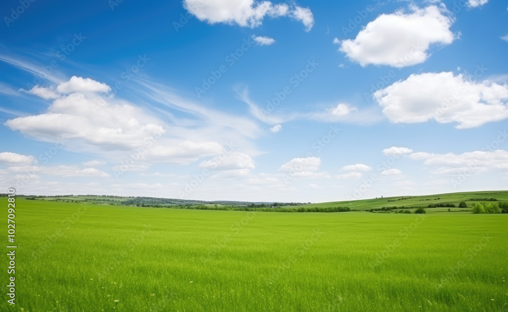 Serene Green Meadow Panoramic Landscape Serene Green Meadow Panoramic Landscape