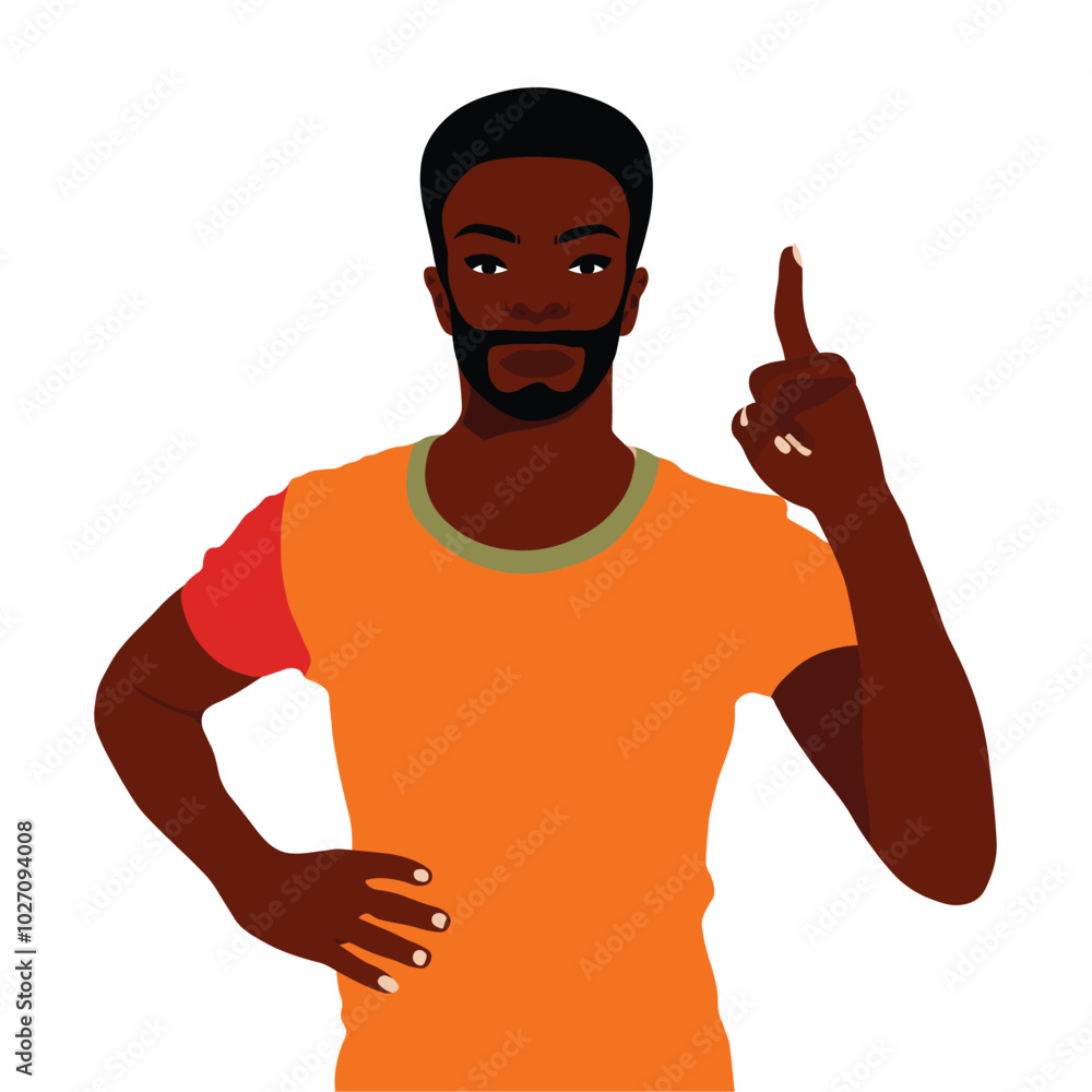 Afro black man in elegant art style vector Afro black man in elegant art style vector