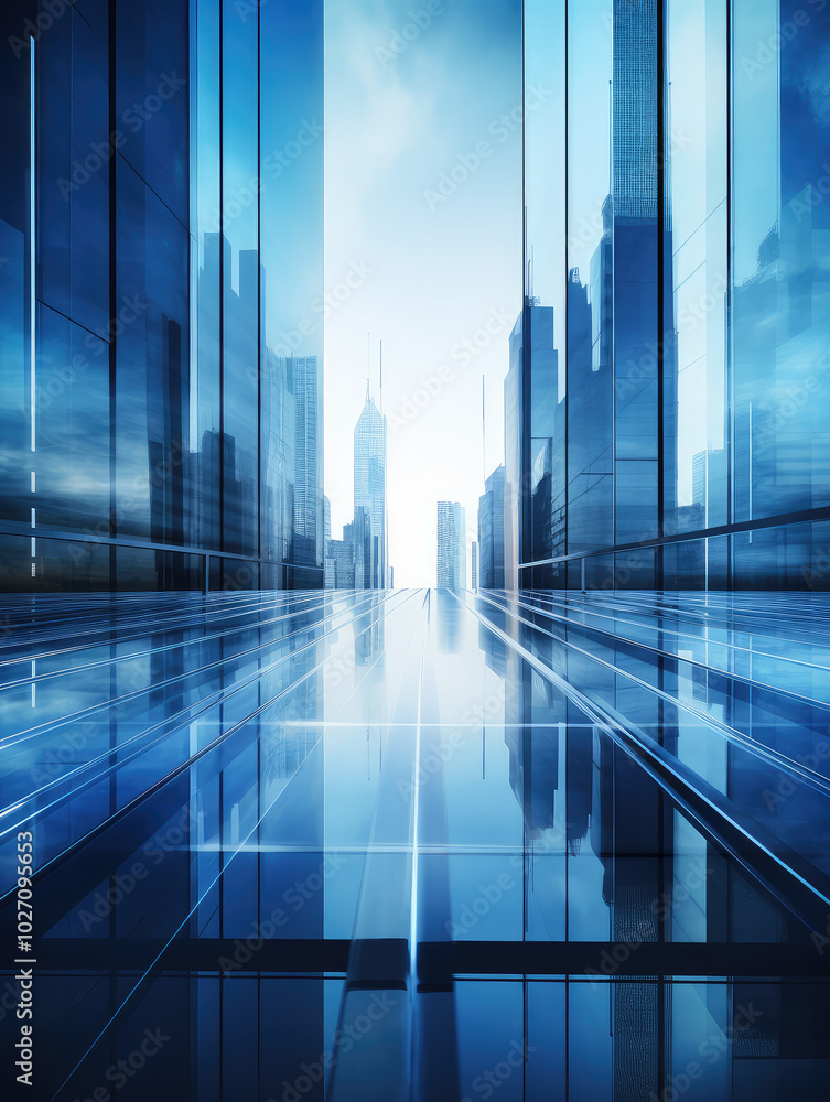 Futuristic Glass Cityscape at Dawn Futuristic Glass Cityscape at Dawn