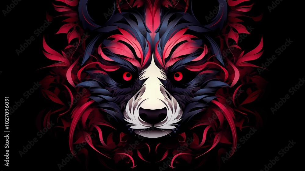 Fototapeta premium Colored abstract background of a bear. Generative ai