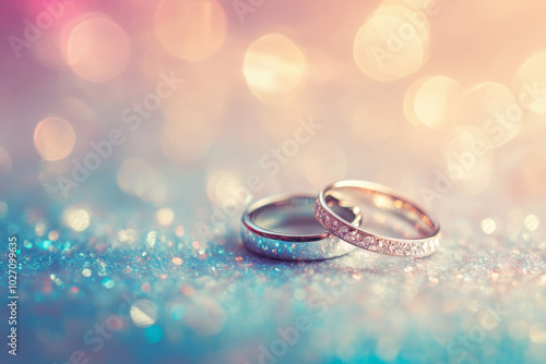 Wallpaper Mural Elegant wedding rings on a blurred background symbolizing love and unity Torontodigital.ca