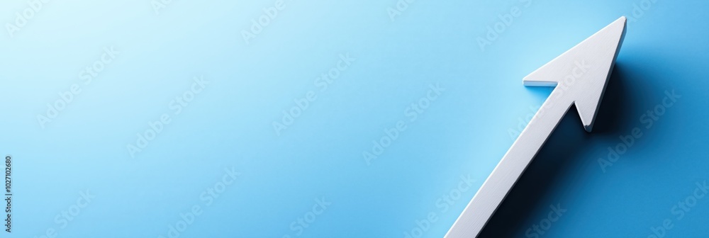 A white arrow pointing upward on a gradient blue background, representing growth, progress, and positive forward momentum and success. A white arrow pointing upward on a gradient blue background, representing growth, progress, and positive forward momentum and success.