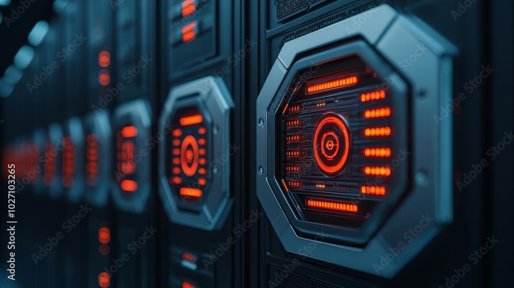 Futuristic digital safe with layers of security shields, Multilayer Security, Illustrating complex security systems for highrisk data protection Futuristic digital safe with layers of security shields, Multilayer Security, Illustrating complex security systems for highrisk data protection