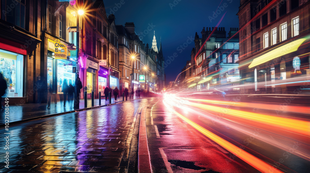 Vibrant City Nights: Urban Lights and Motion Vibrant City Nights: Urban Lights and Motion