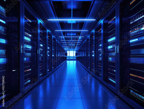 Advanced Data Center Infrastructure in Cool Blue