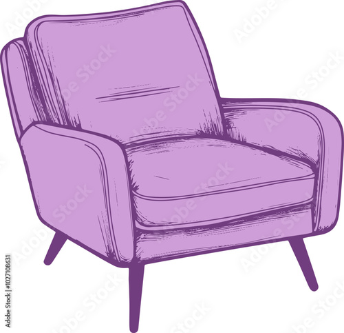 Armchair drawing clipart design illustration