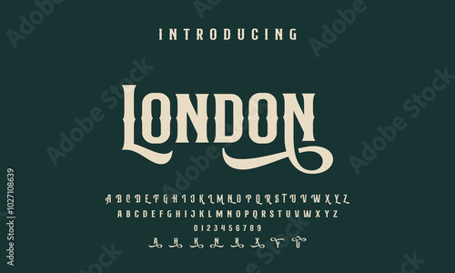 font alphabet Vintage london Victorian typeface decorative Font photo