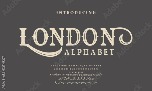 font alphabet Vintage london Victorian typeface decorative Font