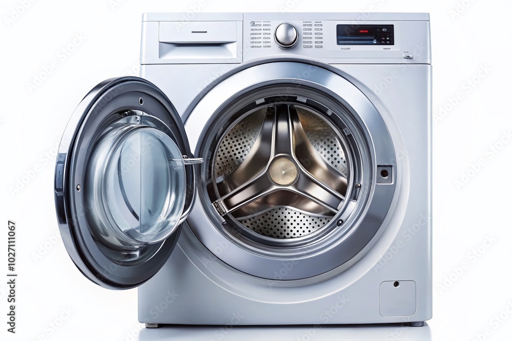 Washing Machine Isolated on White Background for Laundry Business Promotion Washing Machine Isolated on White Background for Laundry Business Promotion
