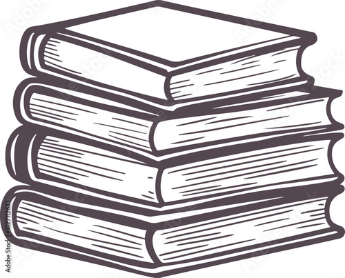 Bookstack drawing clipart design illustration