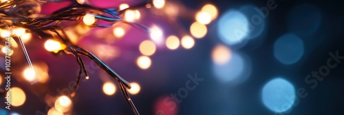 Wallpaper Mural Colorful string lights create a charming bokeh effect against a blurred backdrop, capturing a festive and joyful atmosphere with a touch of whimsy in the composition. Torontodigital.ca