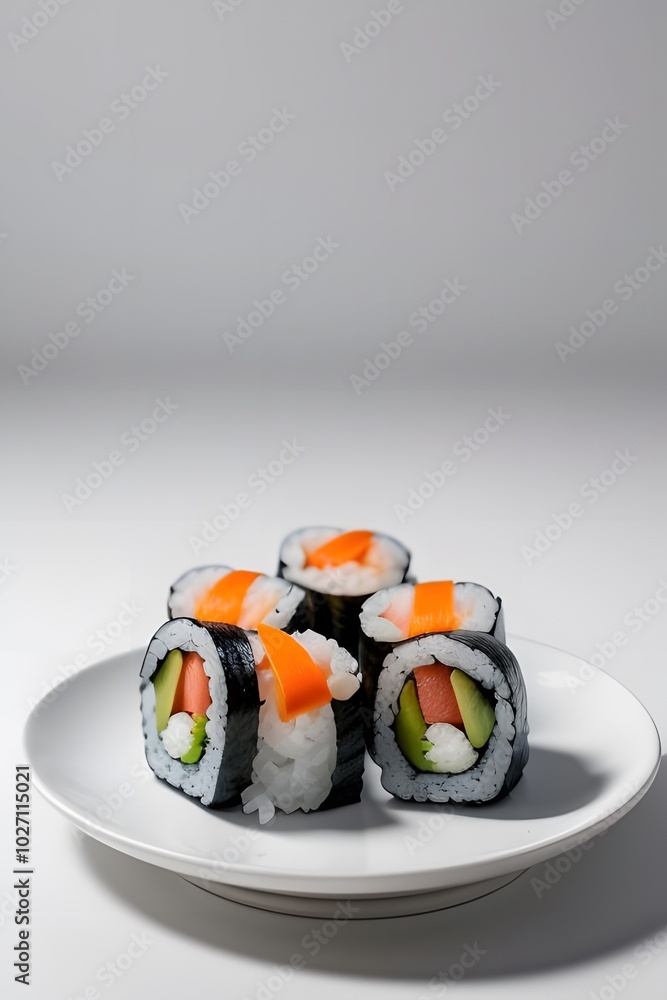 ia generated. sushi on a plate ia generated. sushi on a plate