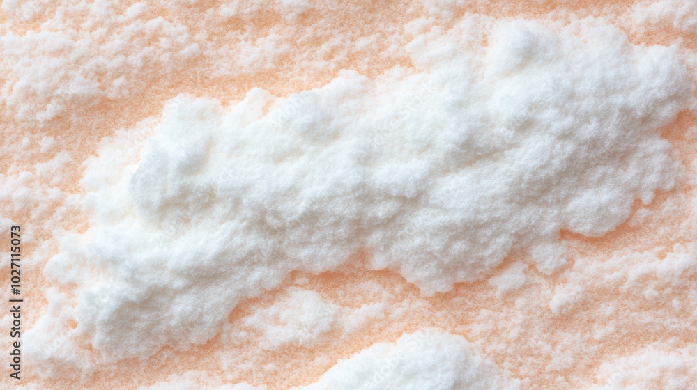 Peachy Perfection: A close-up, macro texture of peach-colored frosting, with a dollop of white buttercream, evokes a sense of sweetness and indulgence. The image is perfect for food blogs. Peachy Perfection: A close-up, macro texture of peach-colored frosting, with a dollop of white buttercream, evokes a sense of sweetness and indulgence. The image is perfect for food blogs.