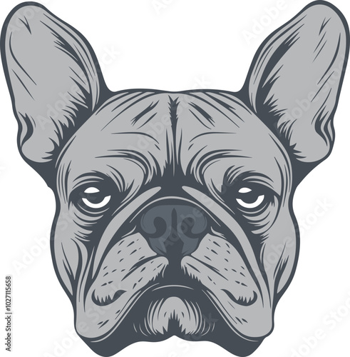 Bulldog face drawing clipart design illustration