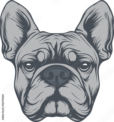 Bulldog face drawing clipart design illustration