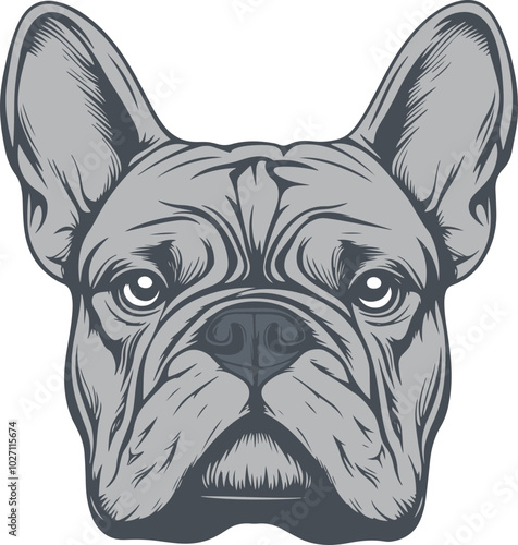 Bulldog face drawing clipart design illustration