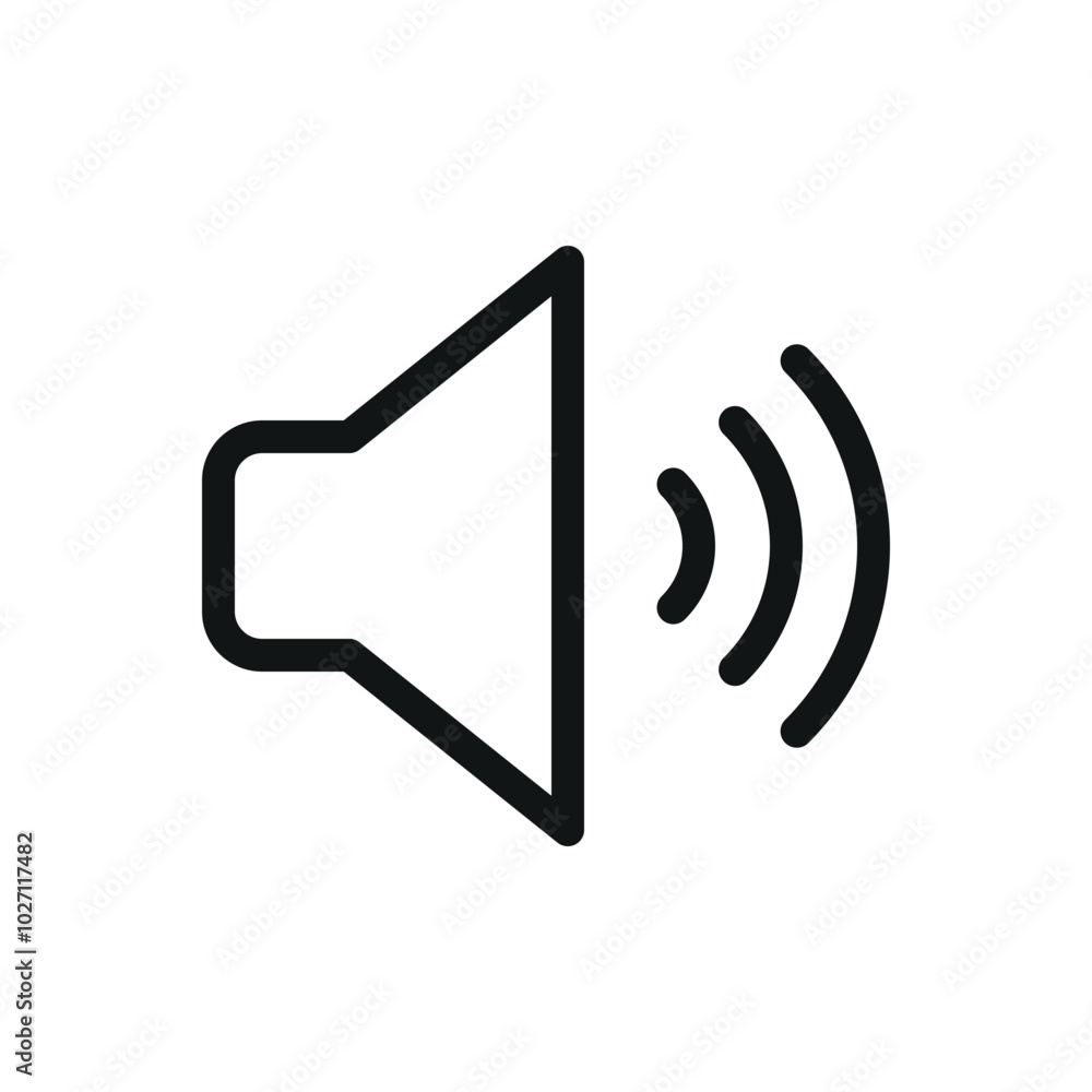 Noise level isolated icon, loud sound vector symbol with editable stroke Noise level isolated icon, loud sound vector symbol with editable stroke