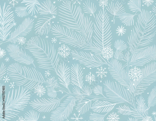 Abstract Winter Seamless Background With Frosty Ice Texture