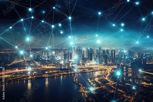 Wallpaper Mural Smart Cityscape Connectivity: A Networked Future Torontodigital.ca