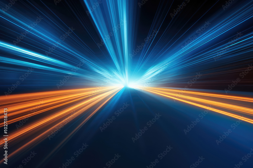 High-Speed Light Trails on Dark Background High-Speed Light Trails on Dark Background