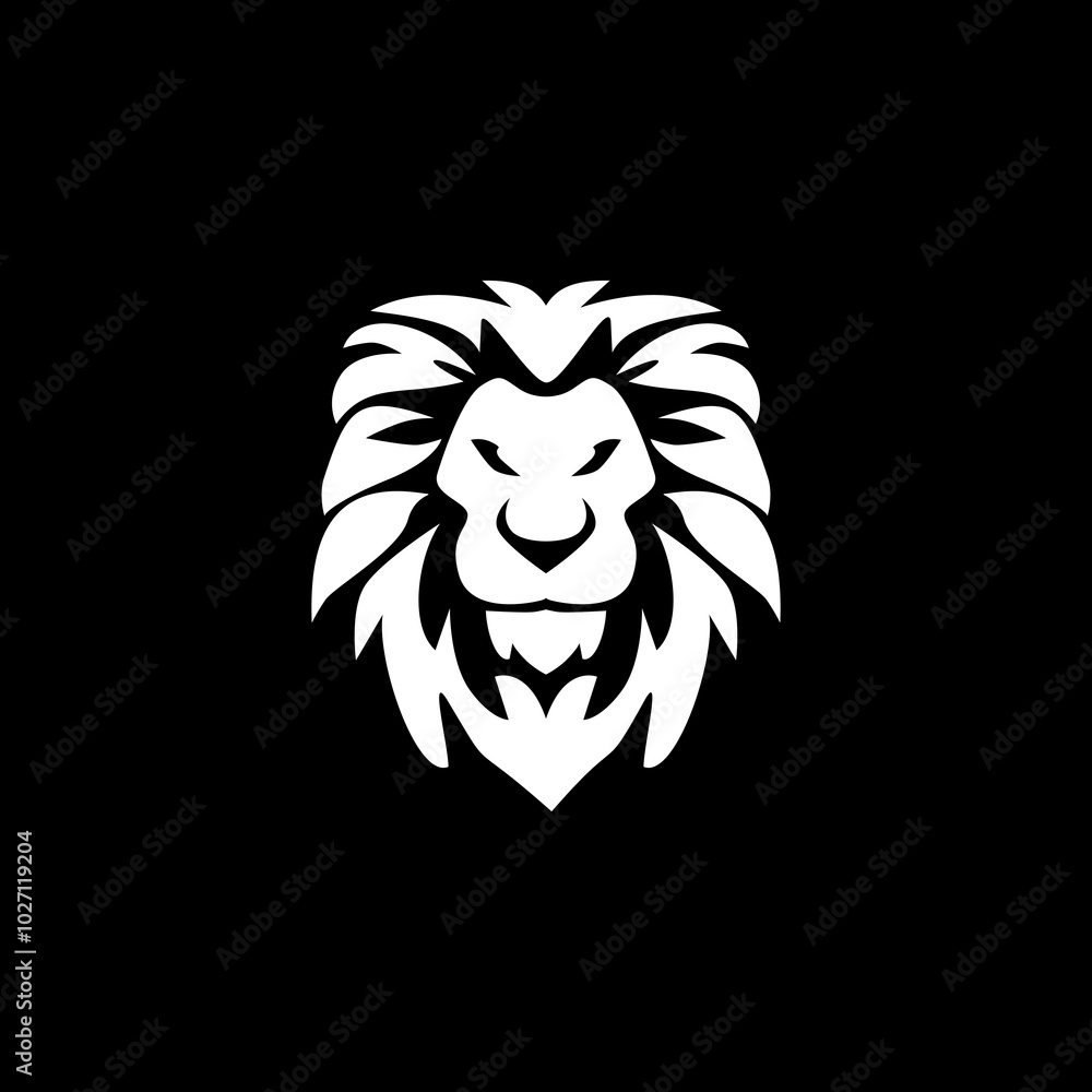 White Lion head vector illustration with symmetrical design, for your logo template. White Lion head vector illustration with symmetrical design, for your logo template.