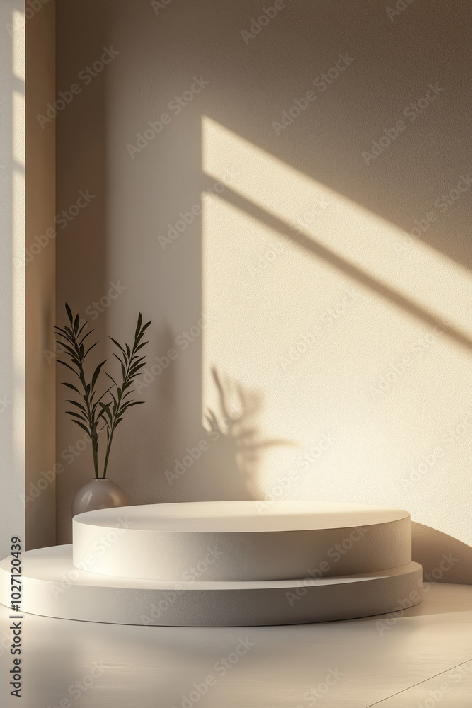 interior of a room, modern living room with window, empty podium interior of a room, modern living room with window, empty podium
