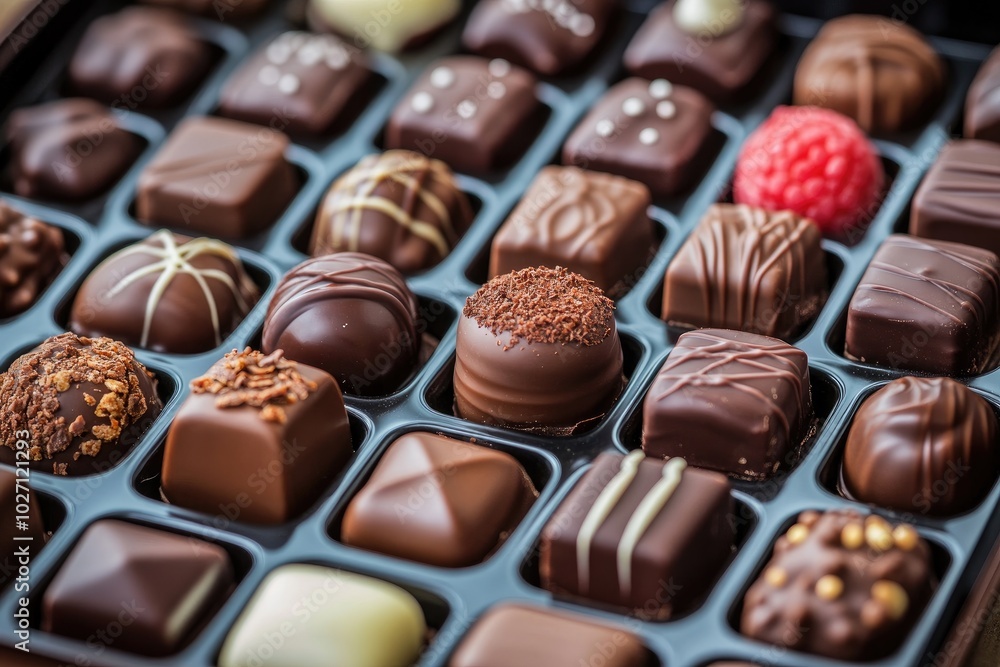 Delicious chocolate pralines are waiting to be eaten Delicious chocolate pralines are waiting to be eaten