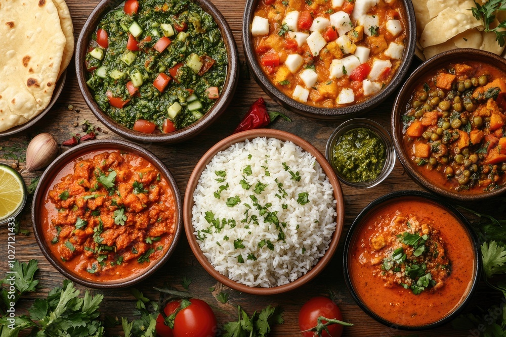 Assortment of indonesian dishes filling table for family dinner Assortment of indonesian dishes filling table for family dinner